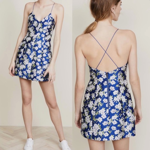 Alice + Olivia : Tayla blue/white floral lantern mini dress - Picture 6 of 6